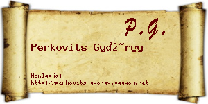 Perkovits György névjegykártya